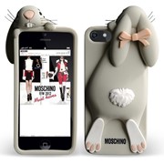 Чехол на IPhone 5/5s moschino rabbit серый