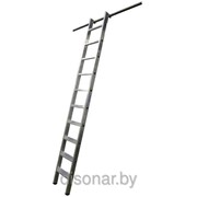 Алюминиевая лестница 10 ступеней для стеллажей, подвесная с одной парой крюков Stabilo KRAUSE 125132 фотография