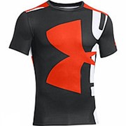 Футболка Under Armour Branded Compression Shirt, Orange Black, новая