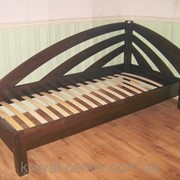 Детская односпальная кровать Радуга (200*90) массив дерева - ольха, покрытие - лесной орех (№44)