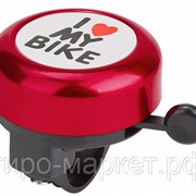 Велосипедный звонок “I Love my bike“ 45AE-01, 210138 алюминий/пластик черн/красный фотография