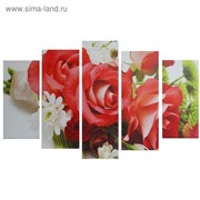 Картина модульная на подрамнике “Букет роз“ 2шт-25х52; 2шт-25х67; 1шт-25х80: 80*125 см фото