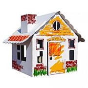 Домик в деревне - 3D игрушка-раскраска из гофрокартона фотография