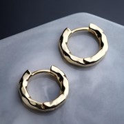 Швензы-кольца родированные 'Атмосфера' d17мм, цвет золото