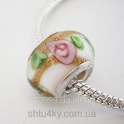 Бусина Pandora бело-золотая P7190521 фото