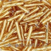 Стеклярус витой. Цвет Золото. Длинна 9мм. (10 гр.)