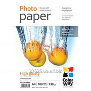 ColorWay глянцевая фотобумага 130гр, А4, 100 листов (PG130100A4) фотография