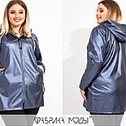 Куртка женская из эко-кожи с капюшоном (2 цвета) ТЖ/-041 - Синий фотография