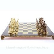 Шахматы металлические эксклюзивные Греко-Романский Период 44*44*3.0;H=6.5 см дерево, замак, латунь, бронза фото