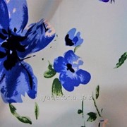 Ткань крепдешин Синий цветок фотография