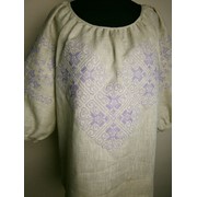Блуза с вышивкой женская (эко-вышиванка) “Вечерняя сказка“ лен 100% фото