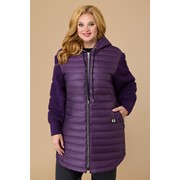 Куртка длинная стеганная фиолетовая для полных С 1448 р. 54-66 фотография