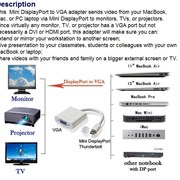 Переходник mini displayport на VGA кабель-адаптер фото