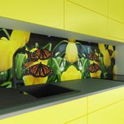 Кухонный фартук из закаленного стекла фото