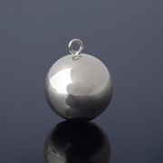 Концевик для цепочки родированный 'Шарик', d2,2см, цвет серебро фото