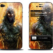 Наклейка на iPhone “Огненный воин“ фото