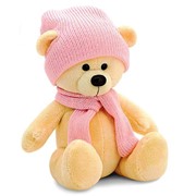Мягкая игрушка «Медведь Топтыжкин», шапка, шарф, цвет жёлтый, 17 см фотография