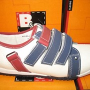 Кроссовки белые с синим и красным MS-BG-221-06 размеры 33-38 фото