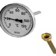 Термометр с гильзой d=63mm. 0-120 C° фото