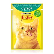 Friskies 85г пауч Влажный корм для взрослых кошек Утка фотография