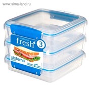 Набор контейнеров для сэндвичей Sistema, 450 мл x 3 шт. фотография
