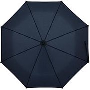 Зонт складной Clevis с ручкой-карабином, темно-синий фотография