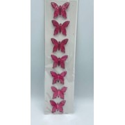 Стразы на листе проклеенные бабочки 7 шт розовые фото