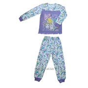 Пижама для девочек ИНТЕРЛОК фиолетово-белая фото