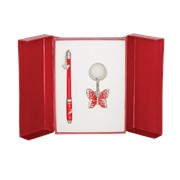 Набор подарочный Langres Butterfly: ручка шариковая + брелок, красный фотография