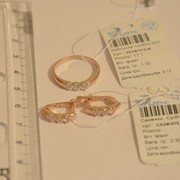 Набор кольцо и серьги серебряные позолоченные с фианитами. Кольцо Арт КК3Ф/015, вес 1,30 гр, Серьги Арт СК3Ф/015, вес 2,30 гр, фотография