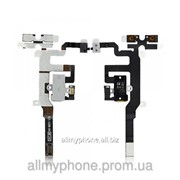 Шлейф кнопок звука и коннектора наушников c компонентами белого цвета для Apple iPhone 4GS фото