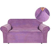 Бархатный чехол для дивана 1/2/3 мест, утолщенный универсальный эластичный протектор для сиденья стула, фотография