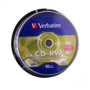 Диск Verbatim CD-RW 10 шт. в пластиковом боксе фото
