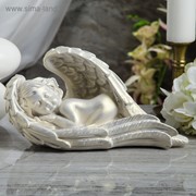 Статуэтка "Ангел в крыле", перламутровая, 17 см