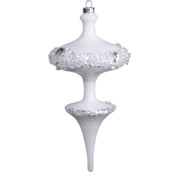 Декор Подвеска с алмазн. отделкой белая 10х22см фотография