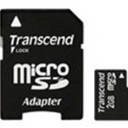 Карта памяти Transcend MicroSD 2GB + SD адаптер (TS2GUSD) фотография