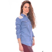 Рубашка джинсовая F13-2221 голубая скл фото