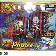Набор Пираты 3 - (большой фрегат + 3 фигурки пиратов + аксессуари)