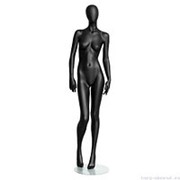 Манекен женский, матовый черный, абстрактный, для одежды в полный рост, стоячий прямо, руки опущены вниз. MD-Storm Type 05F-02M фотография