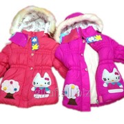 Пальто на меху Hello Kitty, на 2-4 лет в рост. 3 шт.