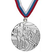 Медаль баскетбол наградная с лентой 2 место 40 мм фотография