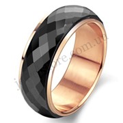 Комбинированное кольцо из чёрной Hi-Tech керамики и стали 316L фото
