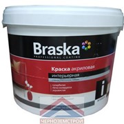 Краска интерьерная водно-дисперсионная (15 кг) супербелая“Braska“ фото