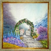 Картина маслом - Сказочный сад (пейзаж) в детскую