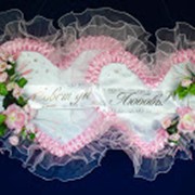 Два сердца с розами и надписью Совет да любовь для оформления зала цельные, цвет розовый фото