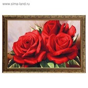 Гобеленовая картина “Розы красные“ 44*64 см рамка микс фото