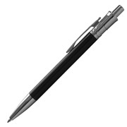 Ручка авт. шариковая, черный металлический корпус,серебряные детали (INDEX) фото