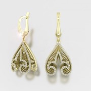 Серьги ERG010079 Сыр?а (Алтын 585) Фианит фото