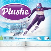 Двуслойная туалетная бумага «Лыжный спорт» с цветным тиснением, 4 ролика по 18 метров фото