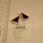 Серьги серебряные позолоченные с фианитами Арт СК3ФО/022, вес 4,10 гр фото